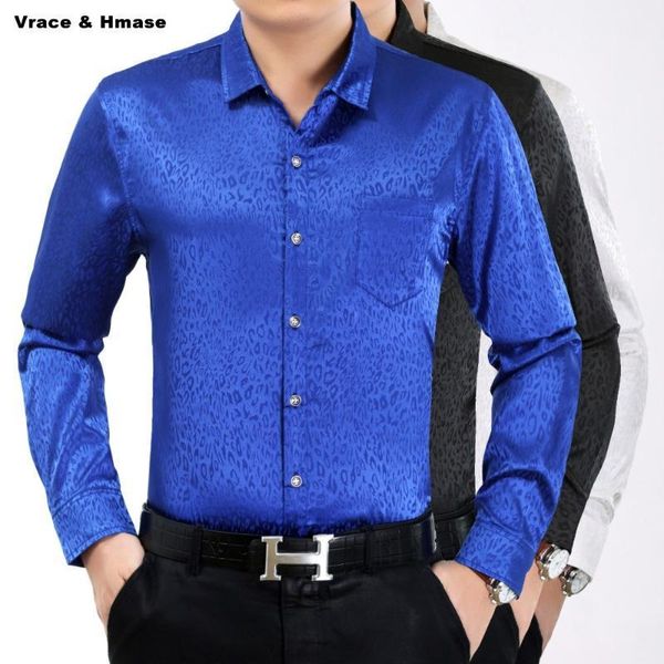 

european style mercerized cotton wash and wear quality long sleeve shirt spring 2021 new fashion casual leopard men shirt -xxxl1, White;black