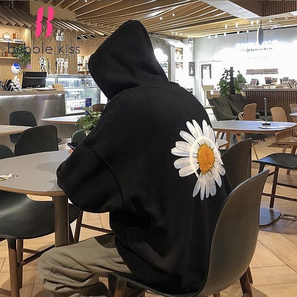 

hoodie men's harajuku fashion super fire hoodie korean small daisy pullover loose bf japanese and korean style men's 20201, Black