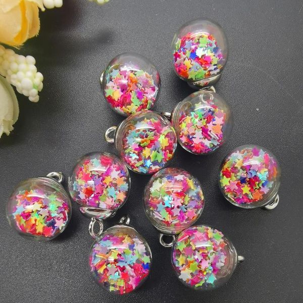 

new 10pcs 16mm lid mini glass bottles with stars pendant ornaments jewelry making n bbyepw, Black