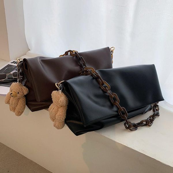 

роскошные дизайнерских цепочки складной crossbody сумки для женщин 2020 ретро сплошного цвета кожи плечо мешок новой женское путешествие сум