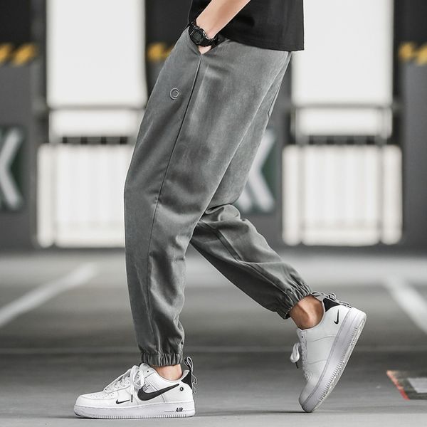 

chaomen's capris spring autumn solid color loose casual trend korean tight trousers tight pants sports leggings men's long pants s, Blue
