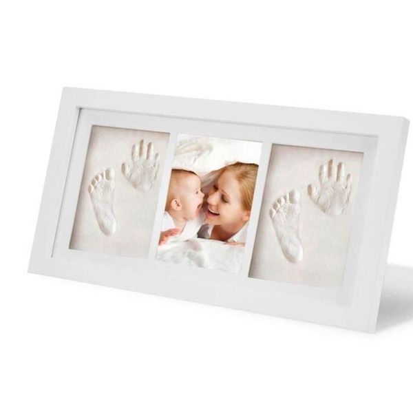 

baby kid children foot finger hand wooden p frame set print clay ink kit gift memory lj201105