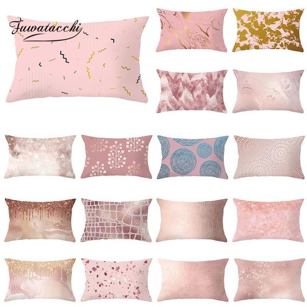 

cushion/decorative pillow fuwatacchi pink rectangle/polyester cushion cover geometric throw pillowcase for sofa decorative pillows covers 30