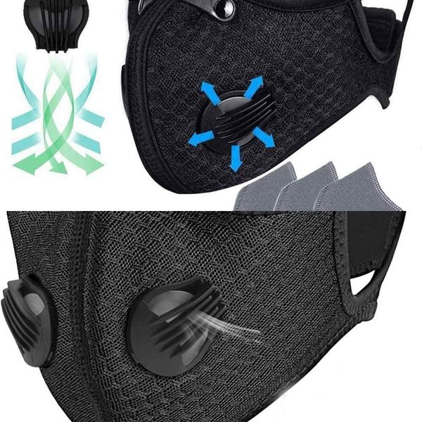 

factory us mask stock face designer activated luxury carbon with filter pm2.5 anti-pollution sport running training pro outletbkl4