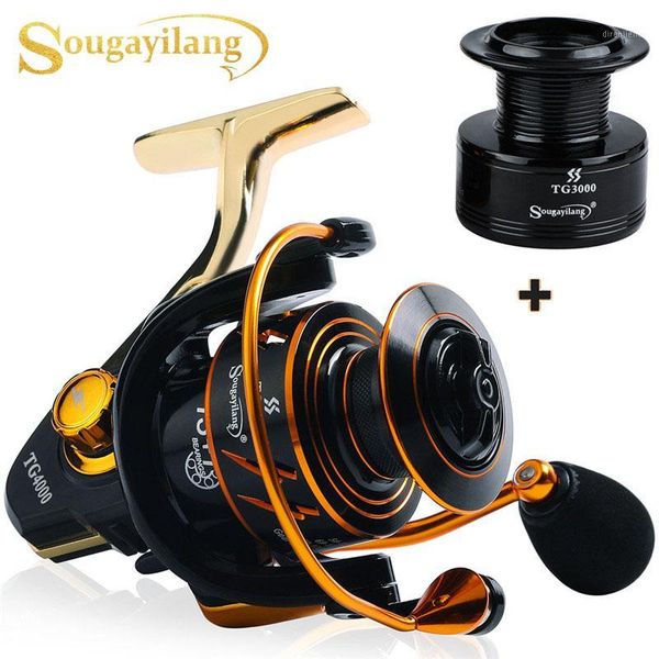 

sougayilang fishing reel 13 +1bb 5.0:1gearing silent drive strong braking system spinning reels with spare spool1