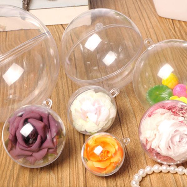 

10pcs tree ornament decor clear plastic balls transparent can open box 3/4/5/6/7/8/9/10cm christmas ball ornaments f9