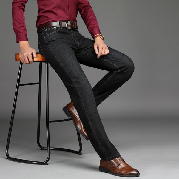 

straight bla business casual slim fit men's long pants, Blue