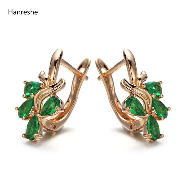 

stud hanreshe beautiful crystal earrings copper vintage jewelry accessories blue green woman girls gift, Golden;silver
