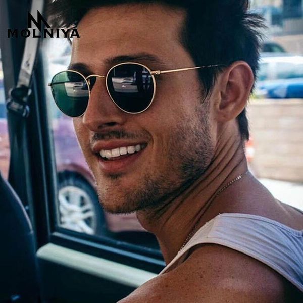 

molniya retro oval sunglasses women/men brand designer vintage small black red yellow shades sun glasses, White;black