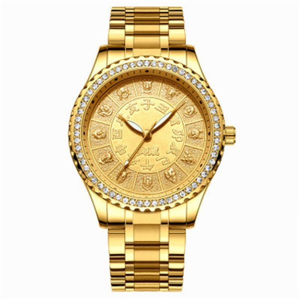

diamond dial watch, zodiac waterproof watch, men's watch, Slivery;brown