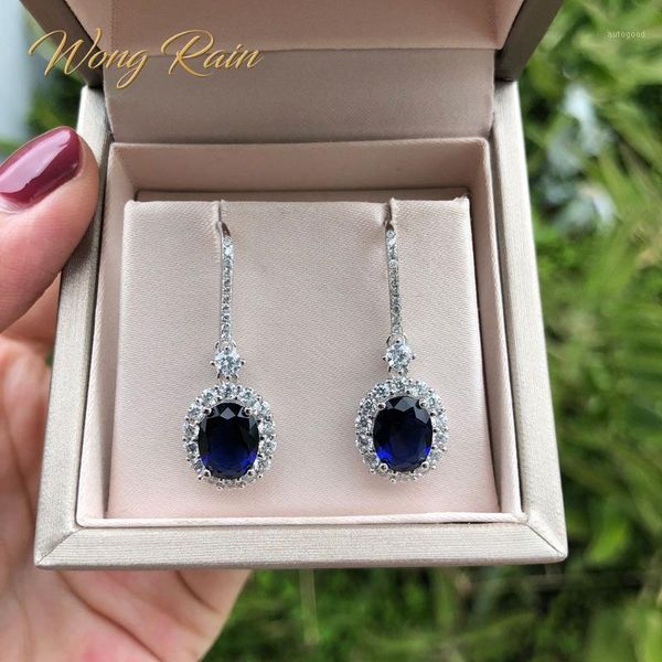

dangle & chandelier wong rain romantic cute 100% 925 sterling silver oval created moissanite drop diamonds earrings fine jewelry wholesale1