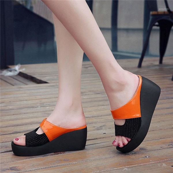 

sandals women summer open toe shoes platform wedge heels ladies flatform1, Black