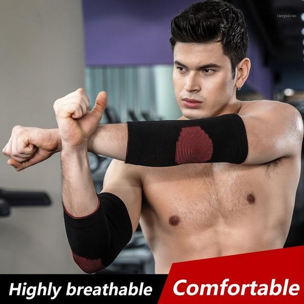 

elbow & knee pads 2 pcs support elastic gym sport protective pad absorb sweat basketball arm sleeve brace joint1, Black;gray