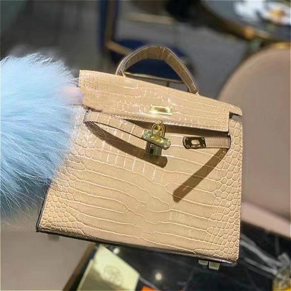 

new crocodile pattern cowhide womens bags handbag bridal portable shoulder bags pochette tote crossbody kelly bag wholesale