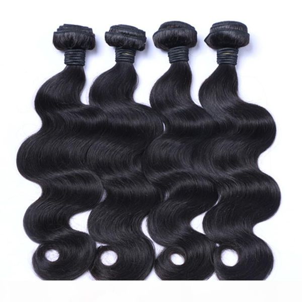 

sell unprocessed 8-30 inches malaysian body wave full head hair weaves natural color human virgin remy hair extensions, Black