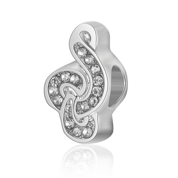 

fits pandora original bracelets 20pcs notes beads lovely music silver charms beads silver charms bead for women diy european necklace jewelr, Black