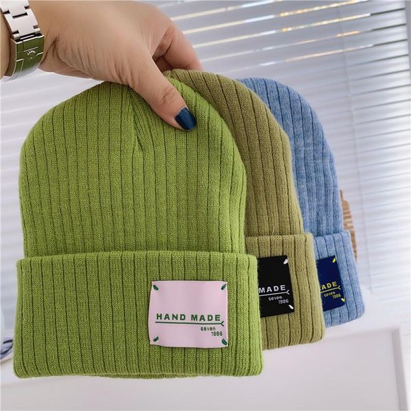 

women's beanie knitted hat winter warm cotton acrylic caps multi colors fashion hiphop hats for men and women, Blue;gray