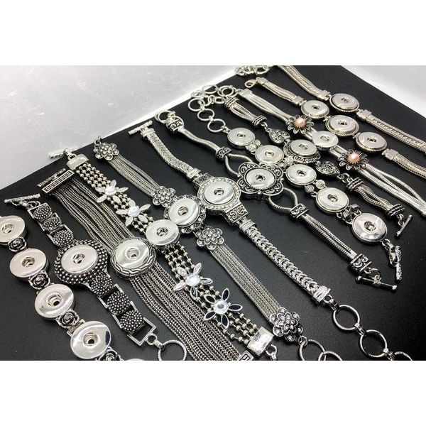 

wholesale noosa chunk snap button charm bracelet 12pcs/lot mixed style ginger snaps women jewelry interchangeab wmtaaq lihuibusiness, Golden;silver