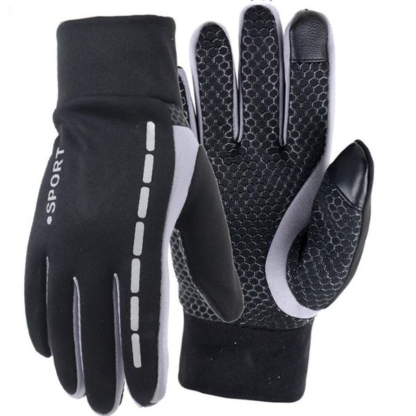 

mens winter warm gloves therm with anti-slip elastic cuff,thermal soft lining gloves driving pu leather #30, Blue;gray