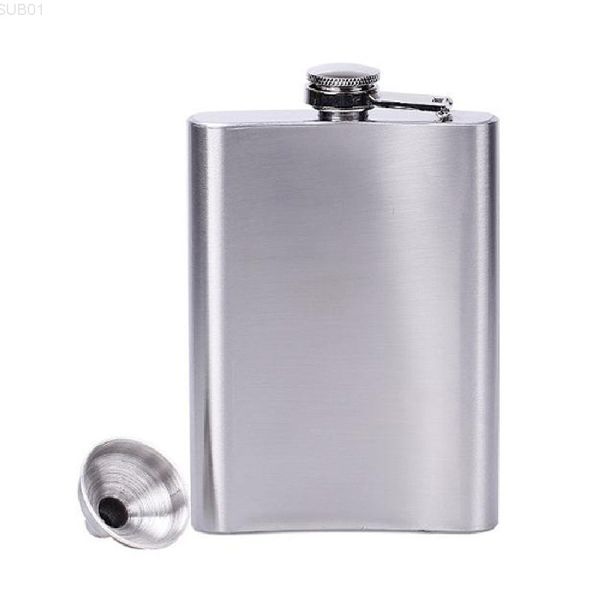 

dhl stainless steel 8oz hip flasks mini outdoor travel camping whiskey bottle flask water cups with funnel
