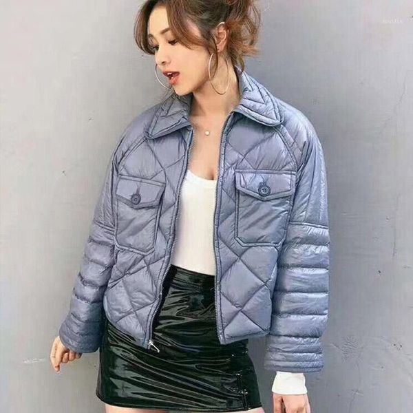 

women's down & parkas junelove winter duck jacket women short ultra light coat stand collar slim warm coats clothes thick outwears1, Black