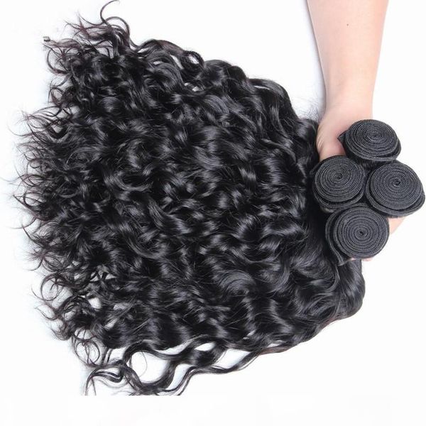 

new arrival 100% human peruvian hair water wave hair weft tangle&shedding 3bundles dhl free, Black