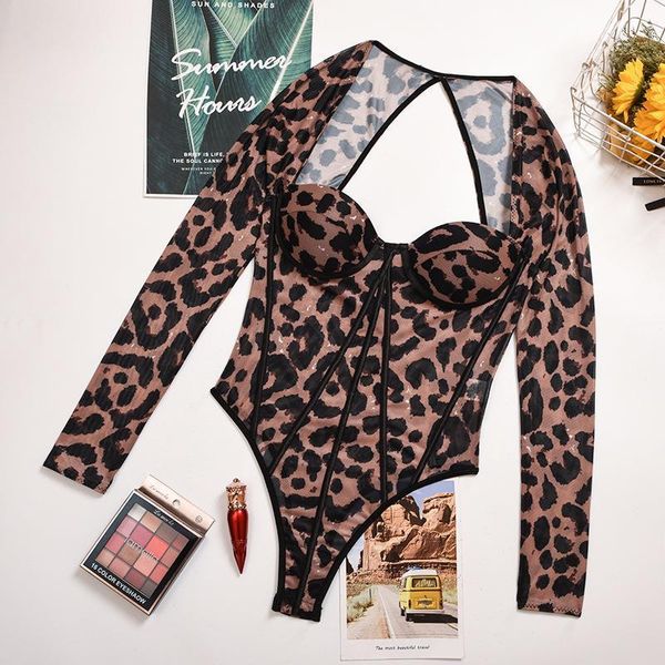 

angel's secret autumn bodysuit leopard women black long sleeve bodysuit ladies hollow out bodycon overalls ag41199, Black;white
