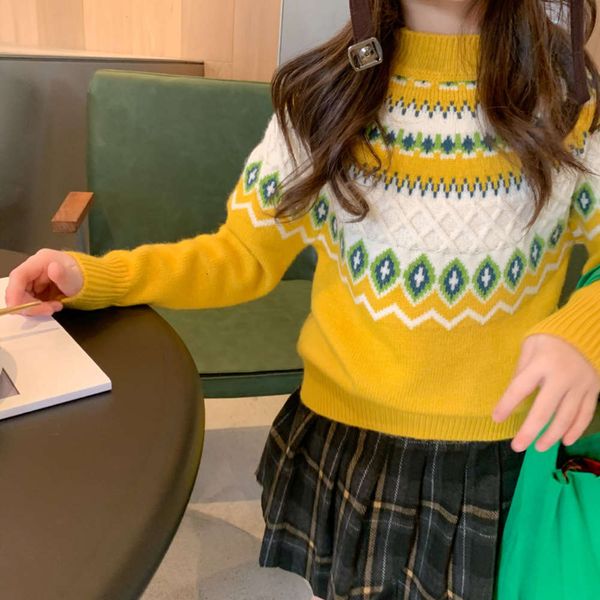 

girls 2020 winter clothing new children's christmas korean head sweater, Blue