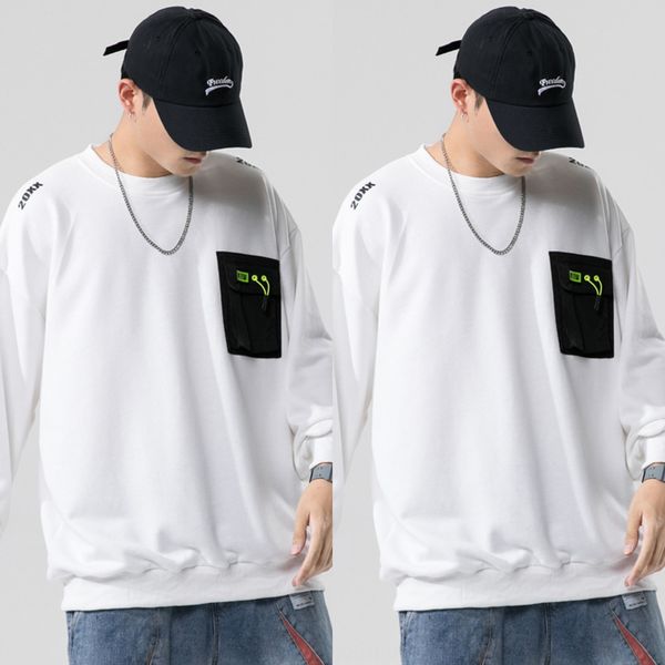 

осень нового стиля мужской шея свободные свитера ины ультрамодные пуловер простых случайный топ пальто tb3ga пуловер sweatertop sweatercoupl, Black