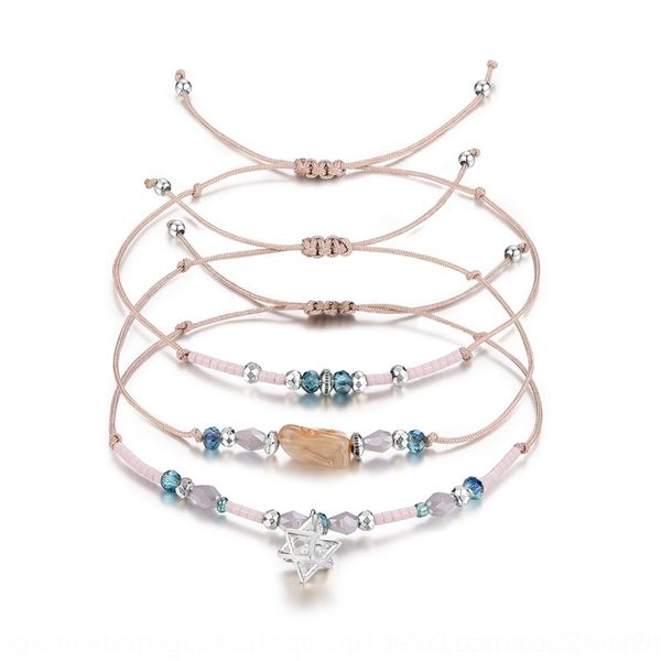 

vvqjx розовых звезд лотос ins подвеска starbracelet ветра девушка сердце струна геометрический трехмерный звезда кулон кристалл натурального, Golden;silver