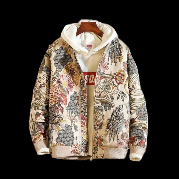 

2021 men embroidery jacket man hip hop streetwear men jacket autumn baseball collar coat bomber, Black;brown