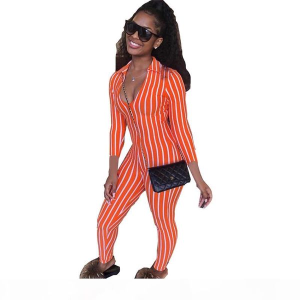 

women jumpsuit romper playsuit long sleeve jumpsuits fashion stripe bodycon v-neck jumpsuit womens clothing clubwear klw2403, Black;white