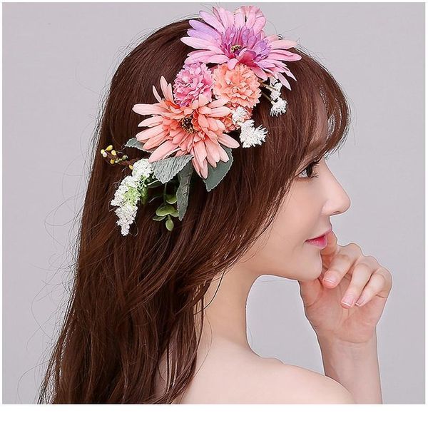 

bauhinia flower wreath bridal headdress bride wedding pgraphy hair flower female beach head band wedding hair acc jllplk