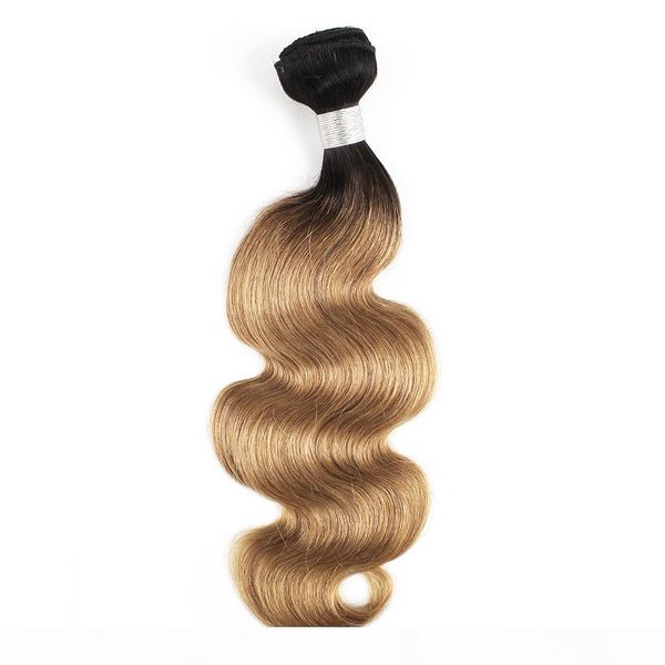 

brazilian body wave hair weave bundles 1b 27 ombre honey blonde two tone 1 bundles 10-24 inch peruvian malaysian human hair extensions, Black