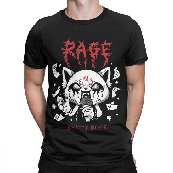 

men aggretsuko aggressive retsuko karaoke rage mood pure cotton unique short sleeve plus size hoodie designers t shirts sweatshirt