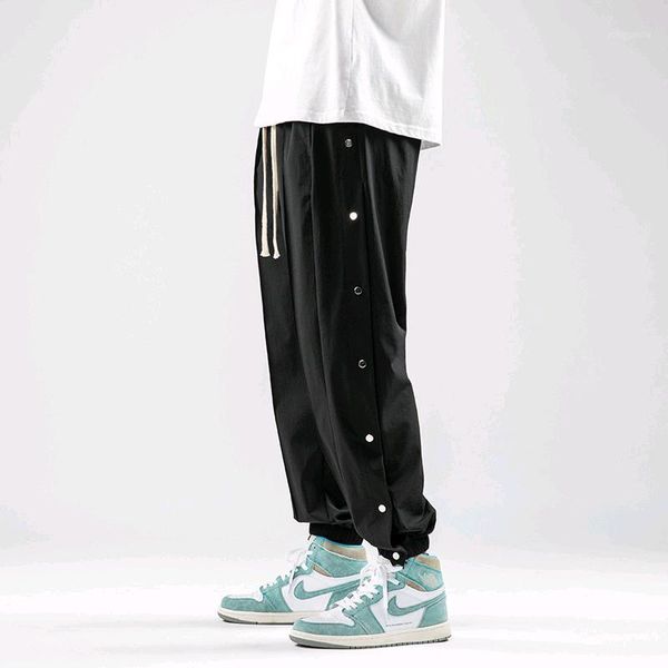 

men's summer autumn casual baggy cargo pants tide male fashion streetwear sweatpants pantalones de hombre men clothing bc50xxk1, Black