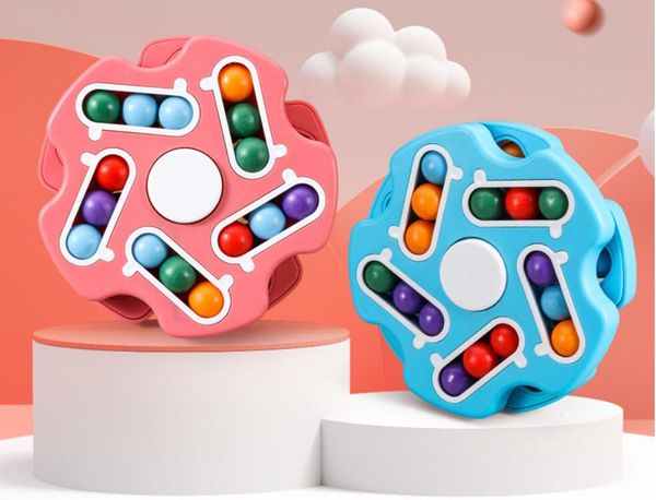 

fidget ring figet toy finger barker ball new puzzle decompression double-sided cube fingertip rainbow rotating hamburger magic bean orange