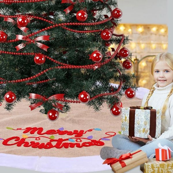 

christmas tree skirt colored lights letter linen tree skirt christmas white outer ring decorative pad products