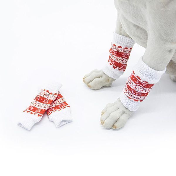 

dog apparel 4pcs/set winter pet creative warm leg protector cat puppy cotton warmer socks knee supplies1