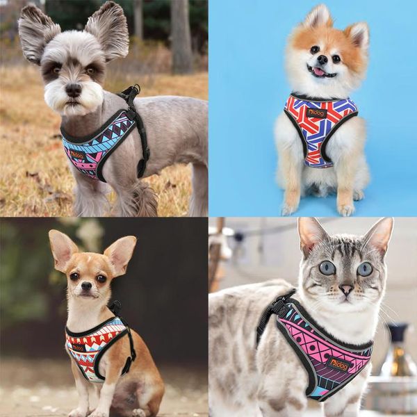 

nylon reflective dog cat harness vest printed french bulldog harness puppy small medium dogs cats harness for chihuahua wmtzii