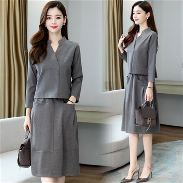 

leisure woman suits with pockets ladies skirt and suit femme deux pieces year-old female dress tracksuits f6kh, White;black