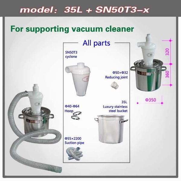 

4 types, 35l barrel + sn50t3 cyclone