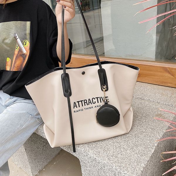 

casual letter women shoulder bags large capacity totes designer handbags luxury soft pu leather messenger bag female big purses c1016