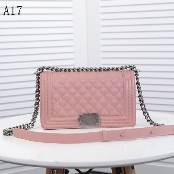

classic handbag luxurys designers bags channel women bags fashion handbags919 chain shoulder bag boy grained calfskin & silver-metal pink
