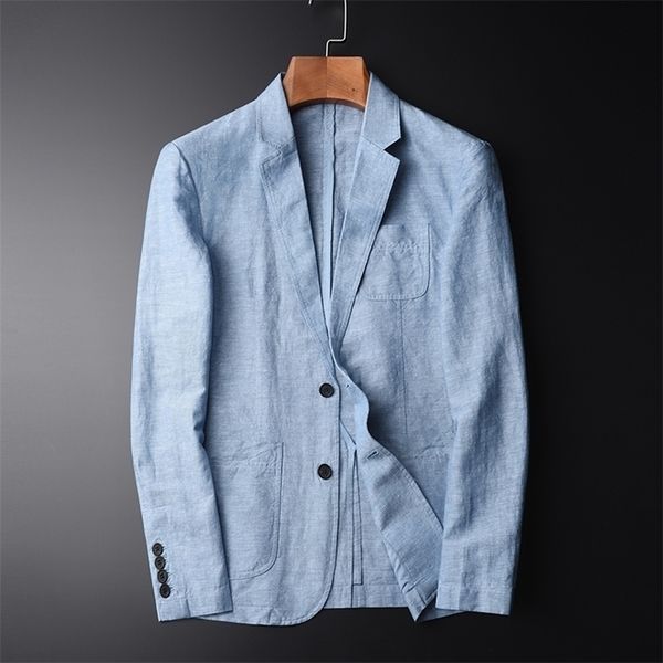 

tang new arrival blazer man new linen suit jacket autumn casual mianma male single breasted size m--xl-2xl-4xl 201104, White;black
