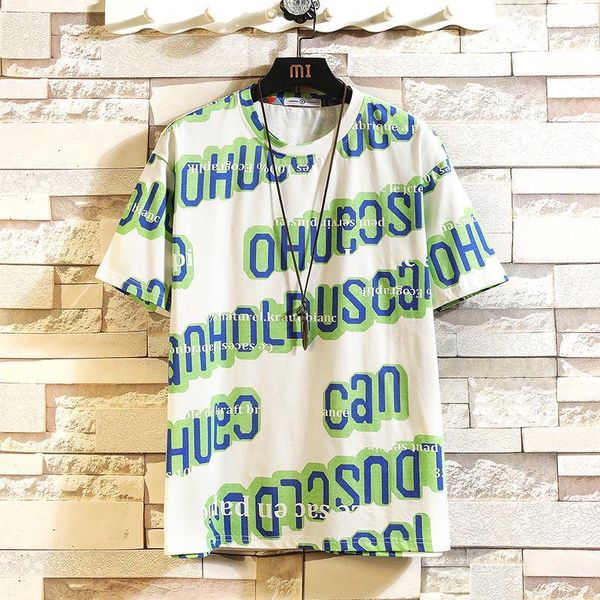 

short sleeve t shirt men 2020 summer loose tshirt tees hip hop punk rock fashion clothes plus size m-4xl 5xl o neck1, White;black