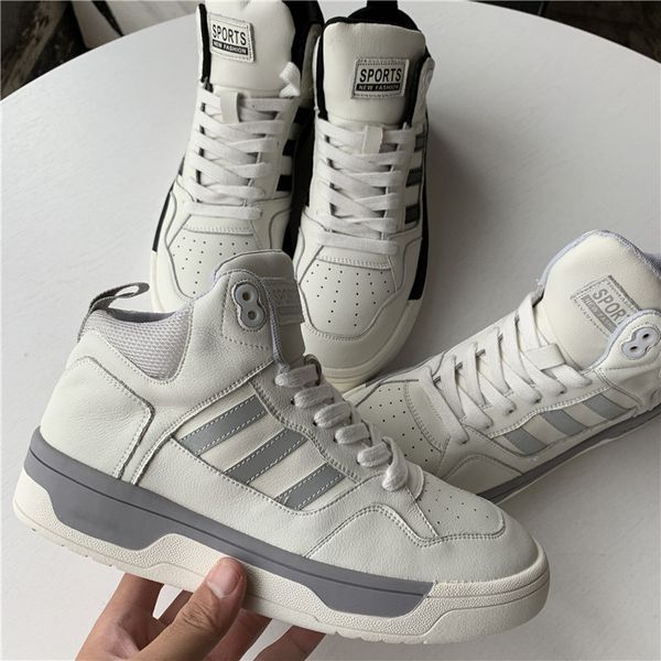 

odm company produces cool and fashionable super fiber leather 3m reflective high shoes for men's casual fashion