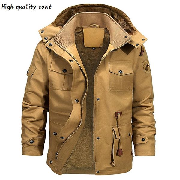 

brand new winter casual fleece hooded coat men mans parkas jacket coat plus size 5xl outwear fashion russian parka jacket 46-58, Black