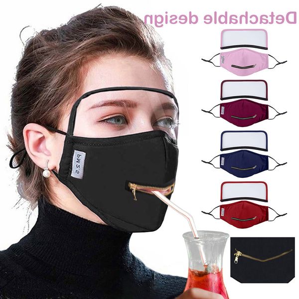 

visual zipper transparent design opening screenprotective face mask with eyes shield detachable splatter