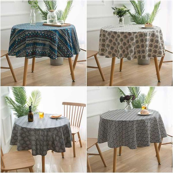 

round table cloth tree pattern table cover l household tablecloth for kitchen dining living room cover home decor1
